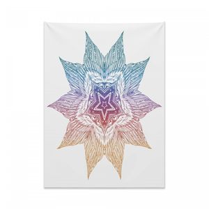 Abakuhaus Stern-Mandala Wandteppich, Mandala Zusammensetzung aus Weiches Mikrofaser Stoff Kein Verblassen Klare Farben Waschbar, 110 x 150 cm, Mehrfarbig