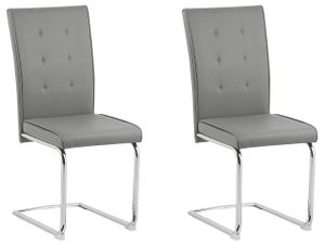 BELIANI Sada 2 konzolových židlí šedých pro jídelnu v moderním stylu konferenční místnosti