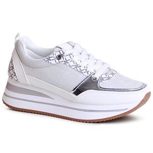 topschuhe24 2316 Damen Keilabsatz Sneaker Halbschuhe, Farbe:Weiß, Größe:36 EU