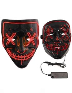 Purge-Maske LED-Maske für Erwachsene schwarz-rot