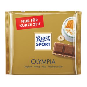 Ritter Sport Olympia gefüllte Schokolade mit Dextrose Honig Creme 250g