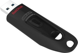 SanDisk Ultra, 64 GB, USB Typ-A, 3.2 Gen 1 (3.1 Gen 1), 100 MB/s, Dia, Schwarz