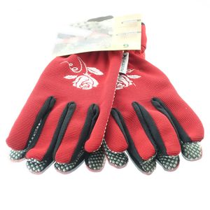 BLACKFOX® Garten - Handschuhe Lady´s Line Rose Rot Größe 9/L