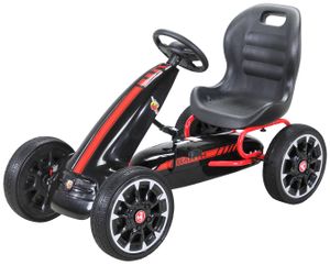Miweba Gokart ABARTH Kinder Pedal Auto Tretauto Kinderfahrzeug Cart EVA Reifen (Schwarz)
