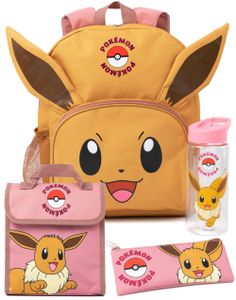 Pokemon - Rucksack Set NS7434 (Einheitsgröße) (Braun/Pink)