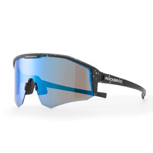 ROCKBROS Polarisierte Fahrradbrillen Damen Herren Sonnenbrille TAC+TR90 Schwarz