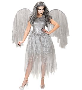 Dunkler Engel Kleid mit Flügeln, Größe:L