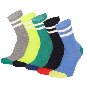 Kinder Socken,Jungen,5 Paar,Trendy Socken ,Baumwolle,Uni,35-38