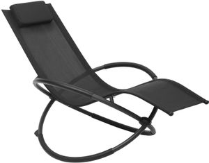 WOLTU Sonnenliege Schwingliege klappbare Relaxliege Liegestuhl, bis 160KG belastbar, atmungsaktiver Textilenbezug, für Garten und Terrasse, Schwarz