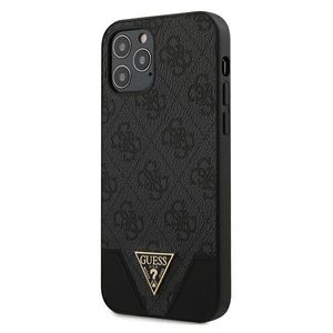 Guess 4G Triangle Collection Hardcase Hülle Cover für Apple iPhone 12 Pro Max Grau