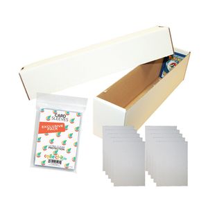 collect-it.de 1 Riesen Deck-Box + 10 Kartentrenner - Aufbewahrung (weiß) für 1000 Karten (kompatibel mit Magic/Pokemon/Yugioh/Match Attax Karten) + 40 exklusive collect-it.de Hüllen