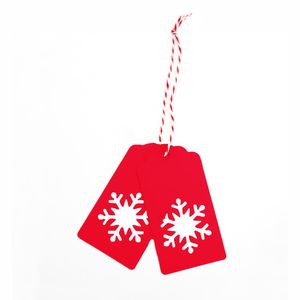 Oblique Unique 20 Geschenkanhänger Weihnachtsbaum Deko Anhänger - rot Schneeflocke