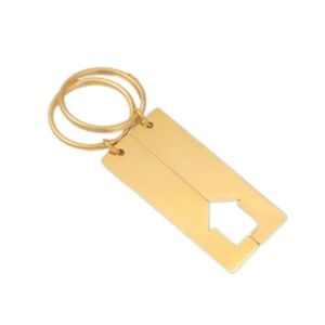INF Hohlhaus-Schlüsselanhänger mit langem Stab, 2er-Pack Gold