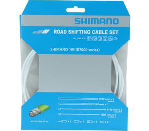 Shimano Change Cable/cover Set Optislick R7000 White One Size