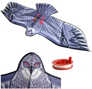 Großer Adler Flug-Drachen für Kinder & Erwachsene – Riesiger 200 x 83 cm Spannweite Winddrache - Lebensecht Schwarz 8560