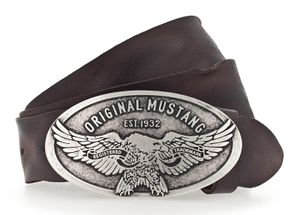 MUSTANG Leder Gürtel Classic Leather Belt W105 Dark Brown braun