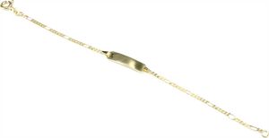 Kinderarmband Armband Gold 333 inklusive Gravur Figaro ID Band Gelbgold