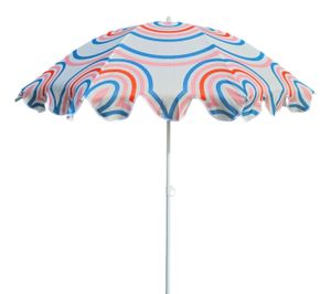 Parasol plażowy UV 30+ parasol balkonowy niebieskie kółka paski