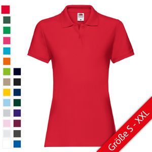 Fruit of the Loom Premium Polo Lady-Fit, Farbe:rot, Größe:M