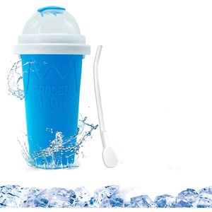Slushie Maker Cup,Magic Quick Frozen Smoothies Cup Cooling Cup,Doppelschicht mit Deckel Squeeze Cup Slushy Maker(blau)