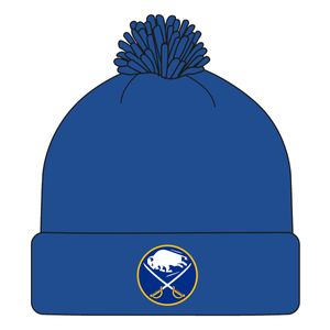 NHL Bommelmütze mit Bündchen, acryl, Buffalo Sabers logo, königsblau, Einheitsgröße