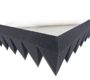 Dibapur ® Pyramidenschaumstoff -  SELBSTKLEBEND (50x50x 7 cm) Akustikschaumstoff Acoustic Foam self adhesive - Schalldämmmatten zur effektiven Akustik Dämmung