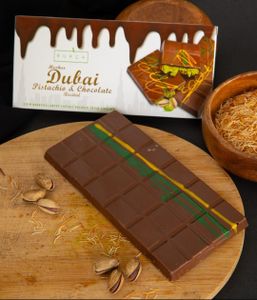 OFERTA 600g!!!!! l 6x 100g Oryginalnej Dubajskiej Czekolady Artystycznej l Nadzienie Pistacjowe i Kadayif l Prezent l Trend l Hype l Dubai Art l Domow