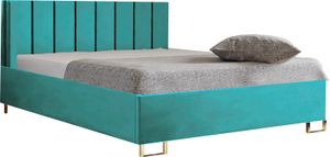 Schlafzimmer-Polsterbett MALIBU, Gepolstertem Kopfteil, Hochwertiger MONOLITH Polsterstoff, Bettkasten mit Gasdruckfeder, Komfortable Betthöhe 39 cm, 180x200 cm Esche