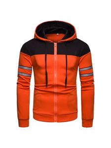 Herren Kapuzenpullover Jacke Pullover Regular Fit Hooded Tops Casual Strickmantel Orange,Größe L