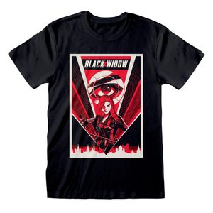 Marvel - Black Widow Poster T-Shirt für Herren PG397 (L) (Schwarz)