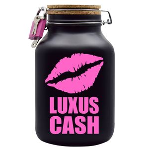Spardose Geld Geschenk Ideen Luxus Cash Schwarz Größe XXL 3 Liter