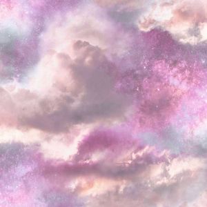 Deckentapete Diamant Wolken purpur pink