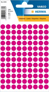 HERMA VielzwecketikettenFarbpunkte 8mm rund pink