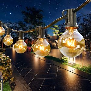 Outdoor Lichterketten Warmweiß Wasserdicht LED Kugel Hängelampen Innen Außen Garten Balkon Party Deko, 10 Glühbirnen mit 1 Ersatzbirne 3.2M