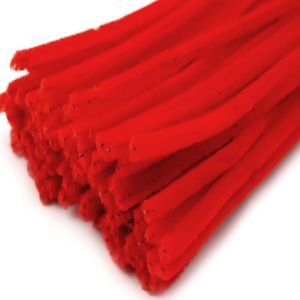 20 Draht Pfeifenreiniger 6 mm Länge 30cm CHENILLE Farbe wählbar, Farbe:rot