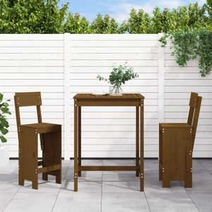 3-dielny záhradný barový set Honey Brown z masívneho borovicového dreva