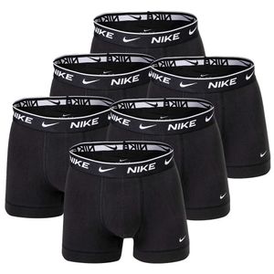 Pánské boxerky NIKE, 6 Pack - trenýrky, logo v pase, bavlněné elastické černé XL