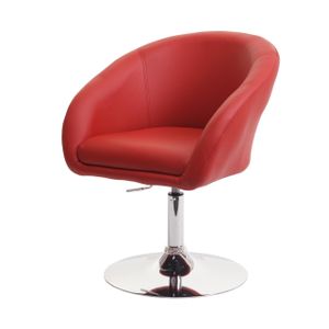 Esszimmerstuhl HWC-F19, Küchenstuhl Stuhl Drehstuhl Loungesessel, drehbar höhenverstellbar  Kunstleder rot