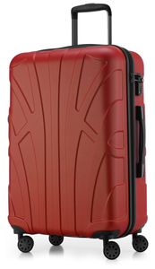 Suitline - Hartschalen-Koffer Check-In Gepäck Trolley Rollkoffer Reisekoffer, TSA, 66 cm, ca. 68 Liter, 100% ABS,Rot