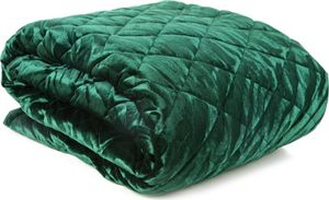 Decke Tagesdecke Velours Velvet Samt Glamour Bettüberwurf KRISTIN 3 220x240 cm cm dunkelgrün