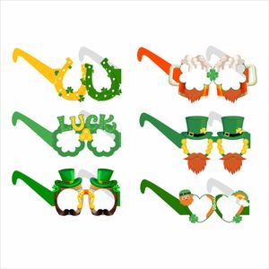 Leap St. Patrick's Day Party-Dekoration, Glücksstern, Kleeblatt, Flagge, grüner Hut, Spiralornament - Irische Brille A