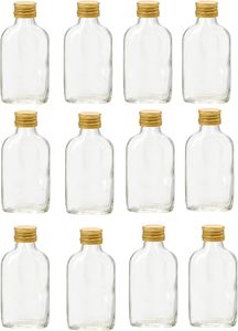 12er Set Taschenflasche 100ml mit Schraubverschluss/Leere Glasflaschen Zum Befüllen Likörflaschen Schnapsflaschen Karaffe Weinflasche Flachmann