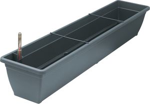 Geli Balkonkasten AQUA TOSCANA Anthrazit 100 cm mit Bewässerungssystem - Kunststoff