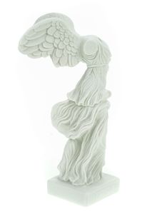 Alabaster Siegesgöttin Nike von Samothrake  Figur Skulptur 20 cm weiß  Siegesdenkmal