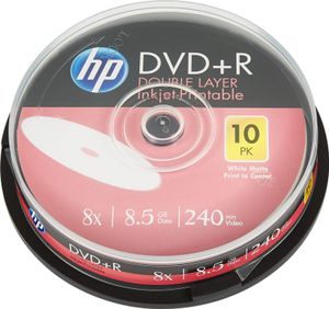 10 HP DVD+R 8,5 GB Double Layer, bedruckbar