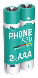ANSMANN Telefon Akku AAA 550mAh 1,2V, 2 Stück, DECT