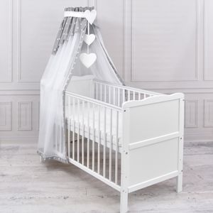 Baby-Delux Betthimmel mit Herzen Chiffonhimmel  für Babybett Himmel Little Stars White