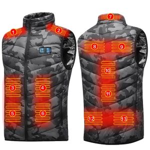 Zimná vyhrievaná bunda, nabíjanie cez USB, 3-stupňová regulácia teploty, maskáče, XXL