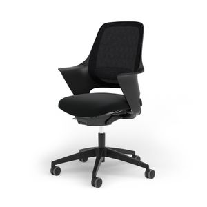 Ergotopia® Wellback ergonomischer Bürostuhl mit Armlehnen - bequemer Schreibtischstuhl für Arbeitszimmer und Büro mit Lordosenstütze und Synchronmechanik