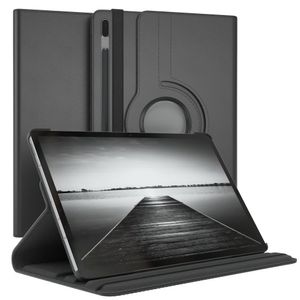 EAZY CASE Tablet Hülle kompatibel mit Samsung Galaxy Tab S7 FE / S7 FE 5G Hülle, 360° drehbar, Tablet Cover, Tablet Tasche, Premium Schutzhülle aus Kunstleder in Schwarz